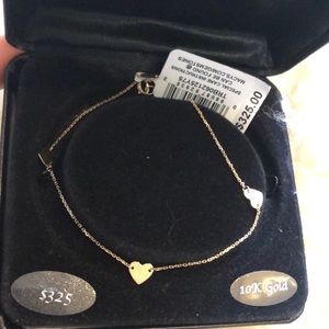 10k gold hearts bracelet